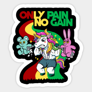 Pain & Gain: The Intense Squat Gym of the Unicorn's Forge Sticker